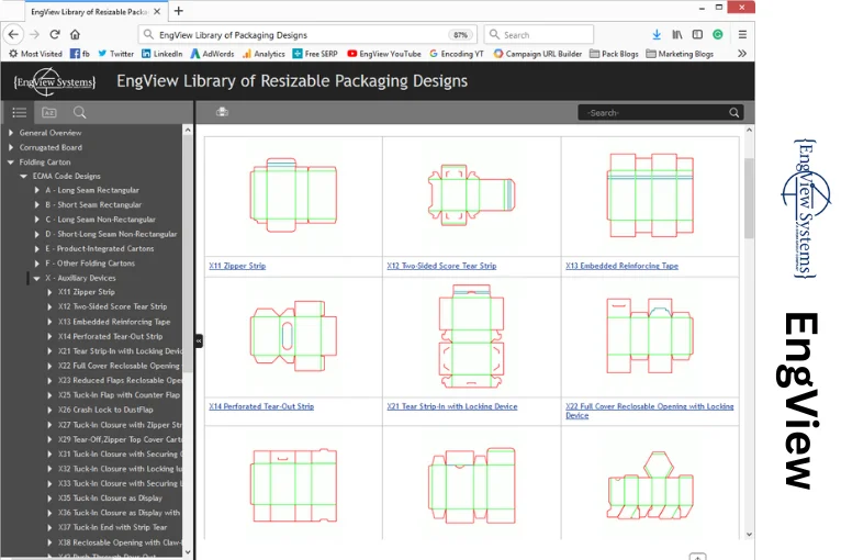 Packaging Dieline in EngView
