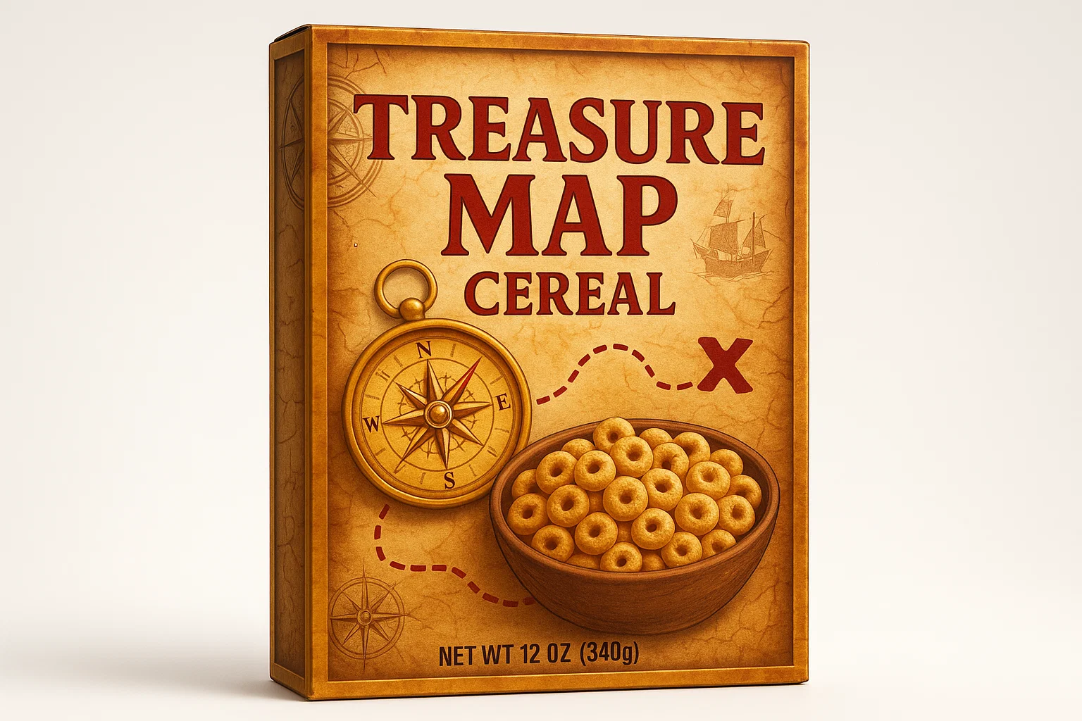 time travel cereal box