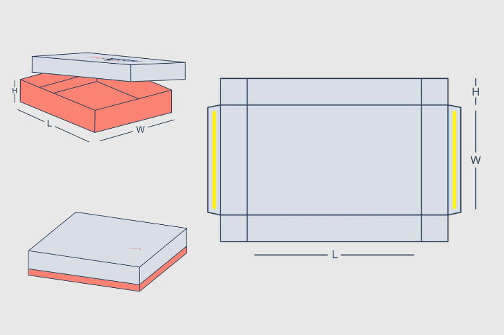 two piece box template